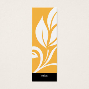 Cartes De Visite Jaune floral de fleur de feuille audacieuse de spa