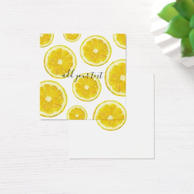 Cartes De Visite Jaune tranche de citron frais texte personnalisé (Bureau)