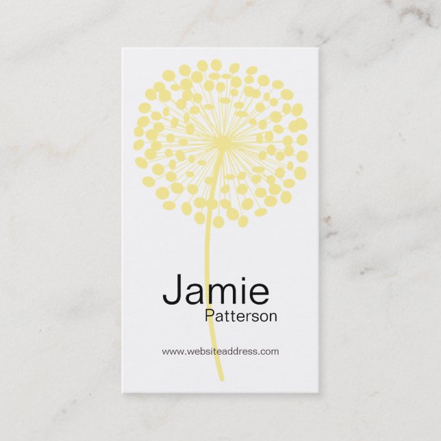 Cartes de visite jaunes de verticale de fleur de (Devant)