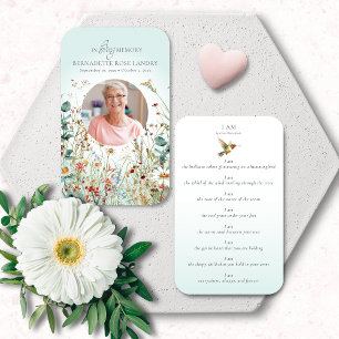 Cartes De Visite JE SUIS, Célébration de la vie Colibris Fleurs sau