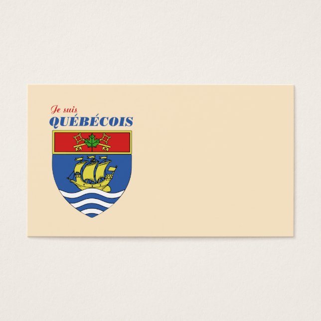 Cartes De Visite Je suis Quebecois (Devant)