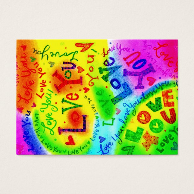 Cartes De Visite JE T'AIME Peindre (Devant)