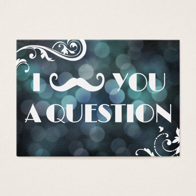 Cartes De Visite Je Vous Moustache Une Question Bokeh Lights (Devant)