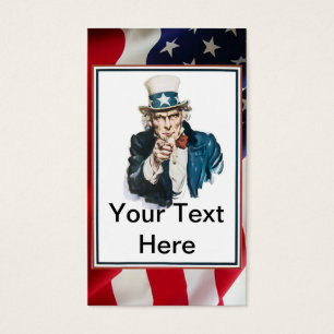 Cartes De Visite Je vous veux personnaliser d'Oncle Sam votre texte
