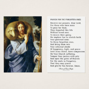 Cartes De Visite Jésus Bon Berger Âmes dans la prière de Purgatoire