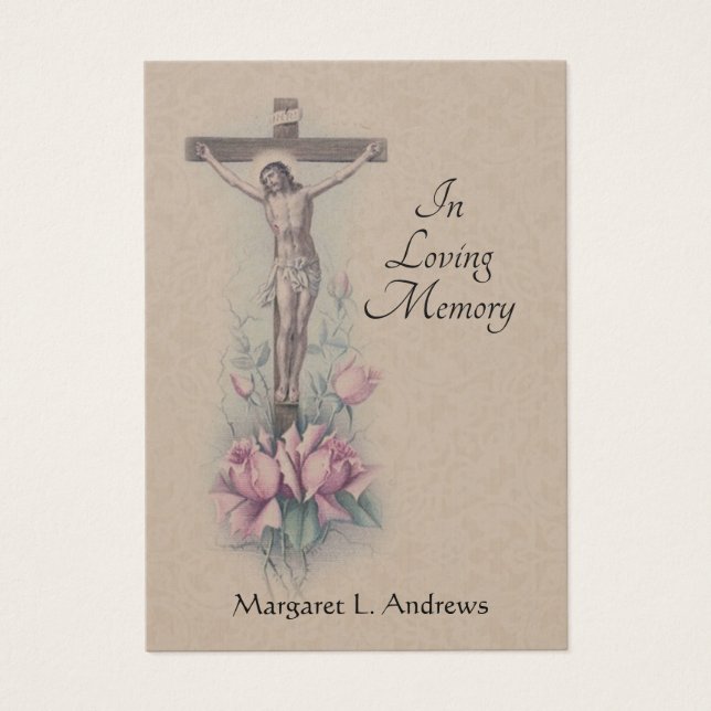 Cartes De Visite Jésus catholique Sympathie de funérailles prière C (Devant)