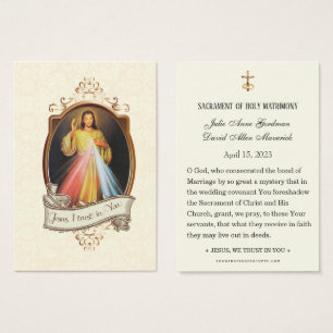 Cartes De Visite Jésus de la Miséricorde divine Élégant Prière de m