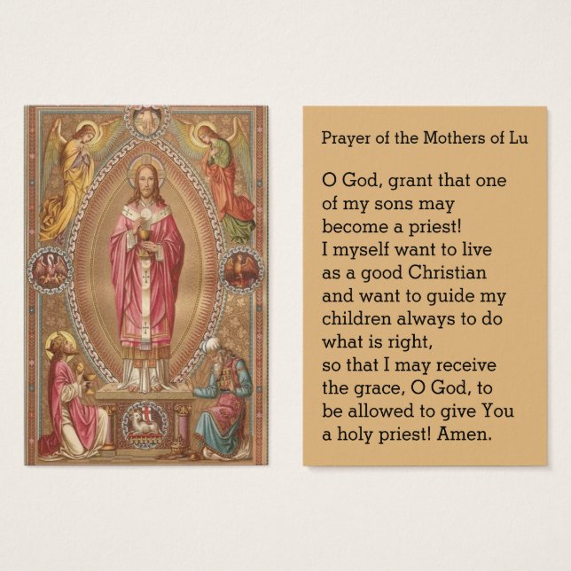 Cartes De Visite Jésus Prêtre Hôte Angles Prière (Devant & derrière)