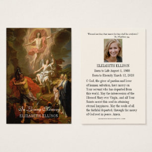 Cartes De Visite Jesus Resurrection Funeral Prayer Holy Card