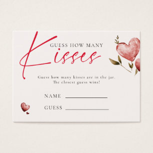 Cartes De Visite Jeu de combien de baisers pour une fête de mariage
