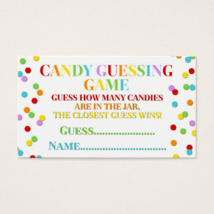 Cartes De Visite Jeu de devinettes de sucrerie de baby shower de