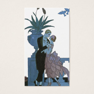 Cartes De Visite Jeunes mariés Art Déco vintage, danse de mariage d