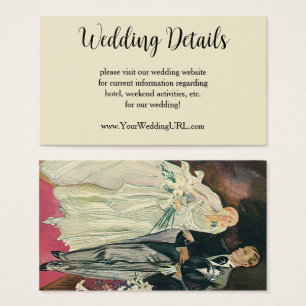 Cartes De Visite Jeunes mariés de mariage vintage, heureuse mariée 