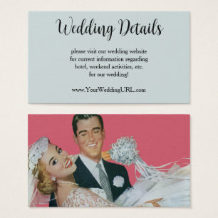 Cartes De Visite Jeunes mariés de mariage vintage, mariée et mari