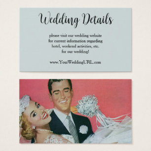 Cartes De Visite Jeunes mariés de mariage vintage, mariée et marié