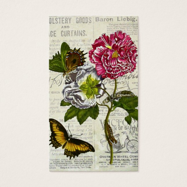 Cartes De Visite Joli collage Vintage (Devant)