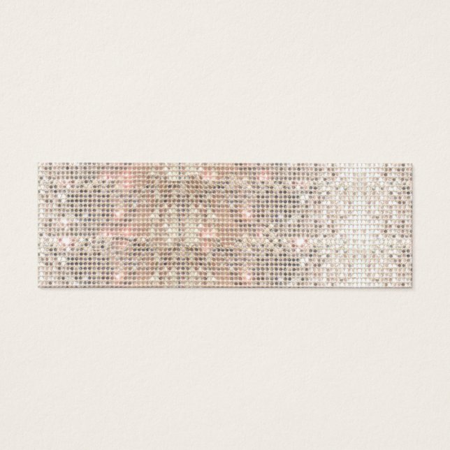 Cartes De Visite Joli Faux Séquences Argent Rose Insertion (Devant)