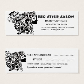 Cartes De Visite Jolie Fille Longue Coiffeuse Salon Rendez-Vous