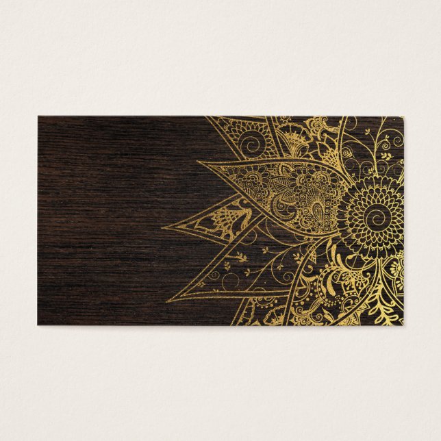 Cartes De Visite Jolie fleur tendance henné design dessiné à la mai (Devant)