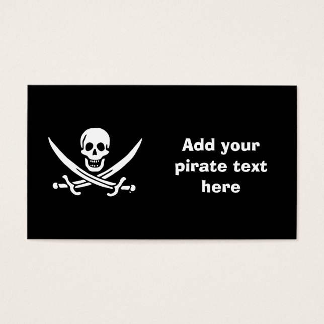 Cartes De Visite Jolly roger drapeau de pirate (Devant)