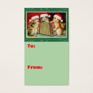 Cartes De Visite Joueurs d'Accordéon Félin Festif Noël