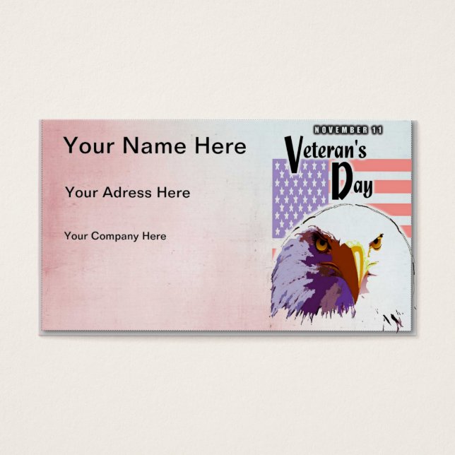 Cartes De Visite Jour des vétérans (Devant)