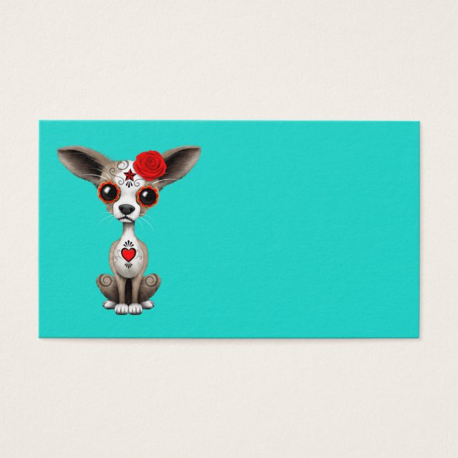 Cartes De Visite Jour rouge des morts du Chihuahua (Devant)