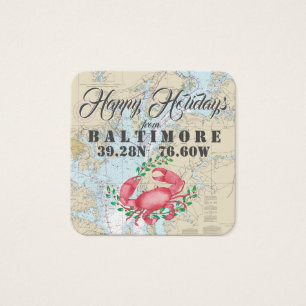 Cartes De Visite Joyeuses fêtes de Baltimore Tags cadeaux