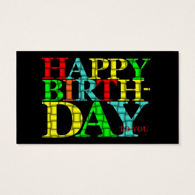 Cartes De Visite Joyeux anniversaire (Dos)