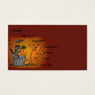 Cartes De Visite Joyeux Halloween avec Chat Chat Chien et Araignée