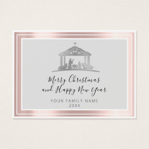 Cartes De Visite Joyeux Noël Bonne année Saint Rose de famille