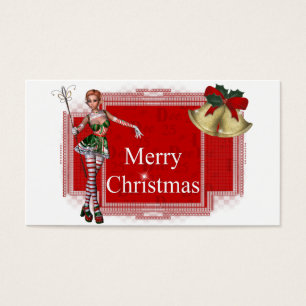Cartes De Visite Joyeux Noël Elf Design 2 - Tags cadeaux de vacance