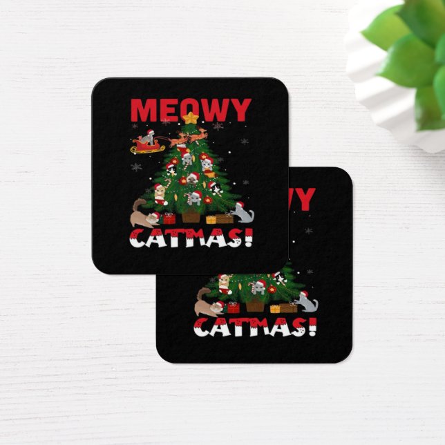 Cartes De Visite Joyeux Noël félin (Bureau)