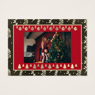 Cartes De Visite Joyeux Noël Joyeux Nouvel An Nom Noir Rouge