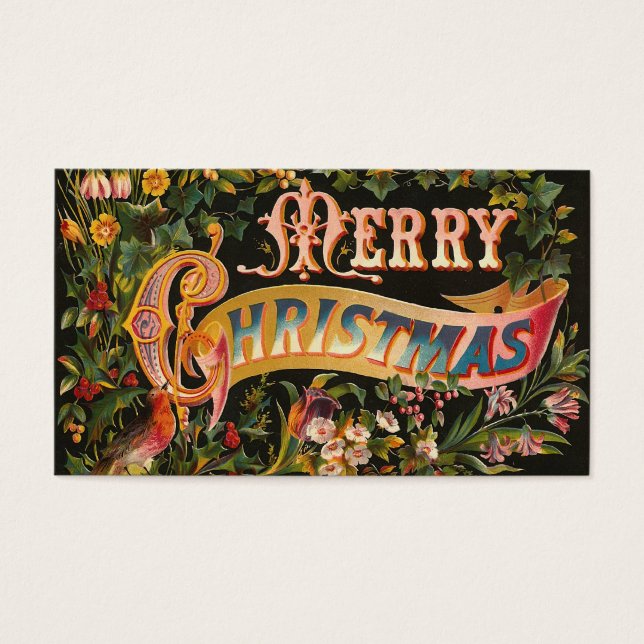Cartes De Visite "Joyeux Noël" Vintage (Devant)