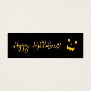 Cartes De Visite Joyeux visage Citrouille d'Halloween brillant