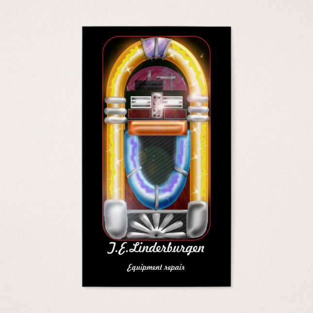 Cartes De Visite juke-box de style ancien (Devant)