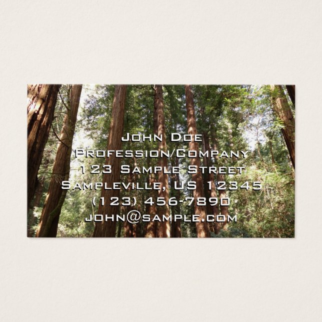 Cartes De Visite Jusqu'aux séquoias II à Muir Woods National Monume (Devant)