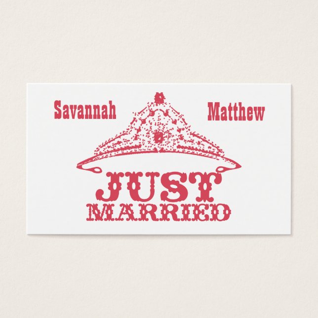 Cartes De Visite Juste marié Princesse mariée Tiara Mariages (Devant)