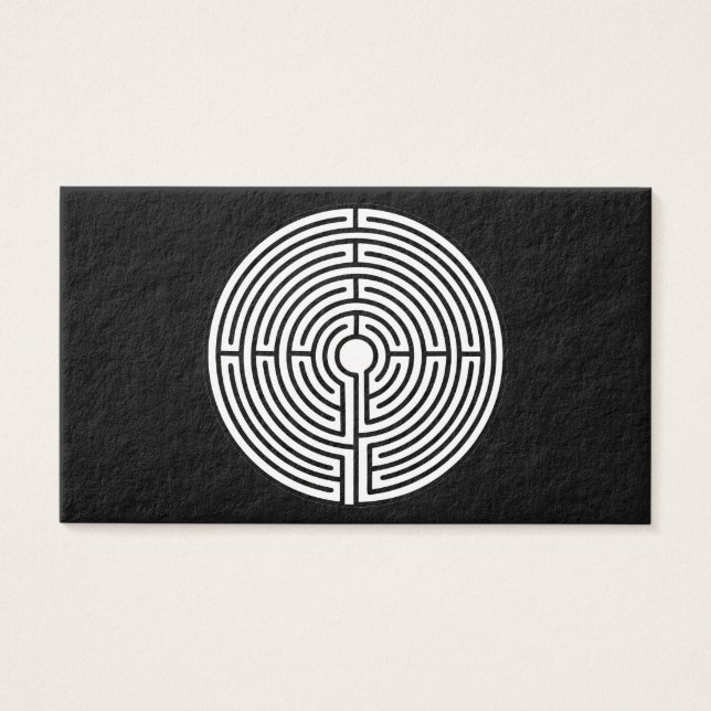 Cartes De Visite Juste un labyrinthe en noir (Devant)