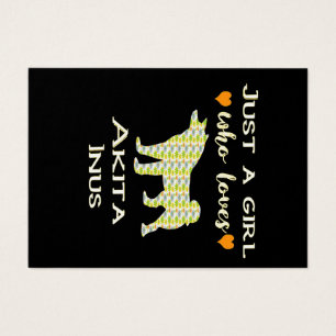 Cartes De Visite Juste Une Fille Qui Aime Akita Cadeau, Akita Cadea