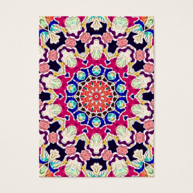 Cartes De Visite Kaleidoscope Abstrait multicolore Mandala (Devant)