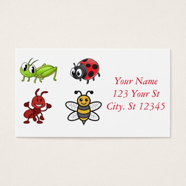 Cartes De Visite Kawaii Insectes Thunder_Cove (Devant)