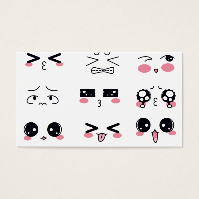 Cartes De Visite kawaii kaomoji (Devant)