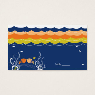 Cartes De Visite Kisser Poissons Corals Plage Whimsical mignon Mari