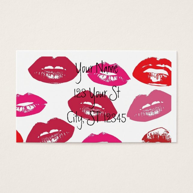 Cartes De Visite Kissing Red lips (Devant)