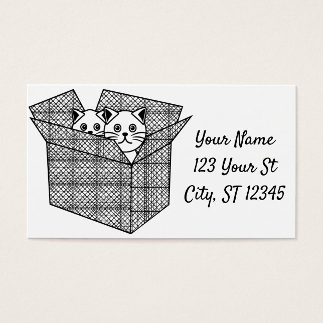 Cartes De Visite Kittens dans une boîte Thunder_Cove (Devant)