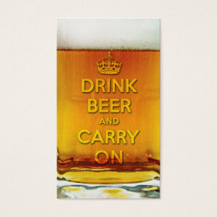 Cartes De Visite La bière drôle de boissons et continuent