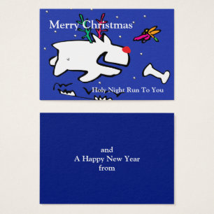 Cartes De Visite La course de nuit du chien de cerf avec sa libellu