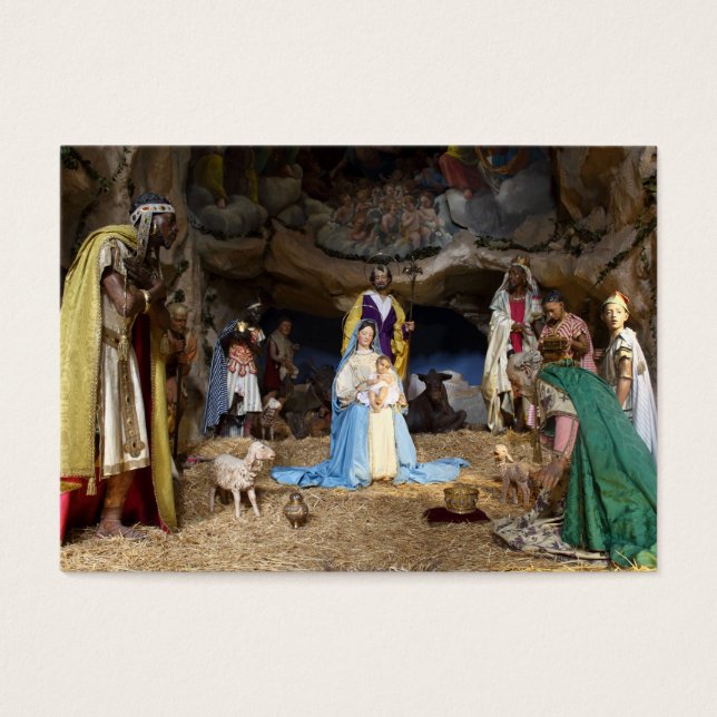 Cartes De Visite La crèche de Noël antique (Devant)